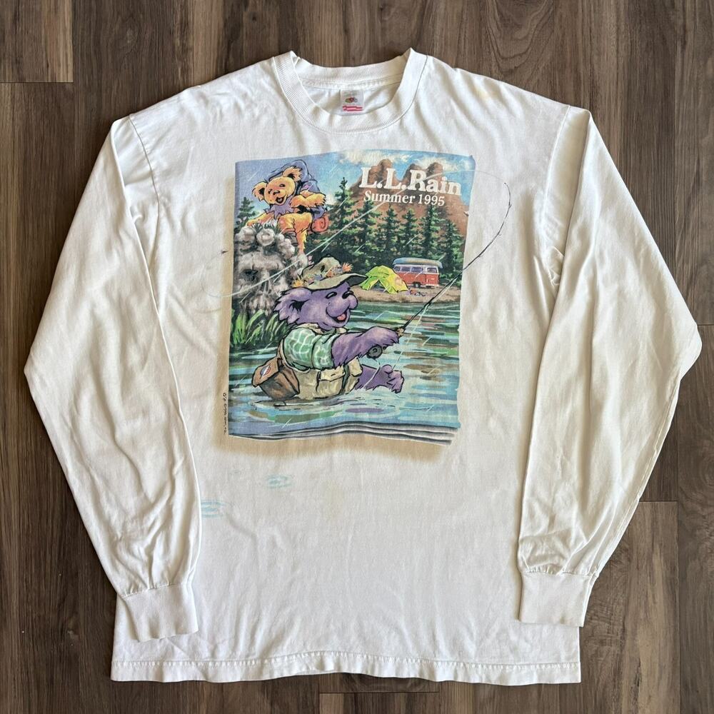 Vintage 1995 Liquid Blue Grateful Dead T-Shirt Men's Size XL L/S LL Rain LL Bean